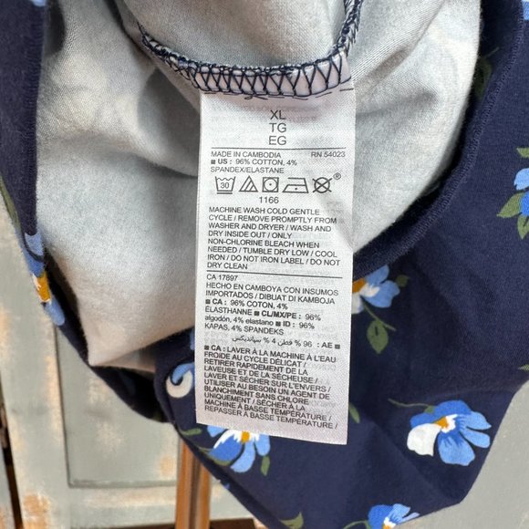 Old Navy Flutter Sleeve Blue Floral Bodycon Dress Sz XL NWOT - Picture 8 of 12